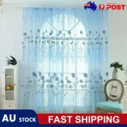 Offset Printing Sheer Curtains Yarn Tulle Window Blind Screen Voile Panels