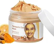 Turmeric Clay Mask with Vitamin C, Brightening Hydrating Face Mask, Clay Face Mask Deep Cleansing Pores, Improves Dark Spots, Acne, Skin Care Facial Mask Tightens Skin, Evens Skin Tone