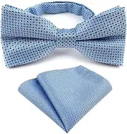 [Elfeves] Bow Ties for Men Paisley Pre-Tied Bowties and Pocket Square Set Formal Wedding Bowtie