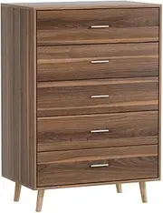 [Artiss] 5 Chest of Drawers - MIRI Walnut