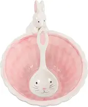 WEKADRIN Cute Rabbit Hand-Painted Ceramic Bowl Salad Bowl Breakfast Bowl Fruit Storage Sturdy and Easy to Maintain