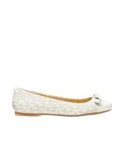Andrea bow-detail logo-print ballerina shoes US5 White