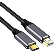 1.8m Type-C to Mini DP Compatible with Thunderbolt 3 Cord Mini Displayport 4K 60Hz HD Video Cable fo