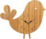 astylishome Clocks for Bedrooms Silent Non Ticking Bird Design Wall Clock Arabian Numeral Wooden Battery Operated Decorative for Kitchen Bedroom Living Room Office 2211