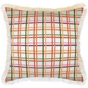 Cushion Cover-Coastal Fringe-Colour Mesh White-60cm x 60cm