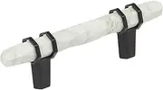[Amerock] Carrione 3 inch (76mm) Center-to-Center Marble White/Black Bronze Cabinet Pull, BP36639MWBBR