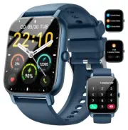 Smart Watch(Answer/Make Call), 1.85" Smartwatch for Men IP68 Dark Blue