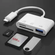 USB C 3 in 1 Adapter TF CF SD Memory Card Reader Writer Compact Flash USB-C