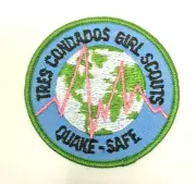 PATCH GSA Girl Scouts Tres Condados GS Quake-Safe Planet Earthquake Green White