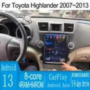12.1" Android Navigation Car Gps Stereo Tesla Style For Toyota Highlander 07~13
