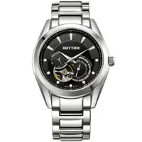 在飛比找樂天市場購物網優惠-Rhythm 日本麗聲鐘時針 縷空日期顯示自動機械腕錶 (A