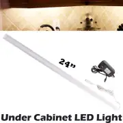 2FT UNDER CABINET LED LIGHT CLOSET COUNTER WORKSHOP + UL AC POWER SUPPLY 3000K
