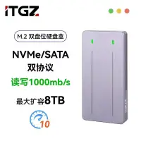 在飛比找樂天市場購物網優惠-ITGZ M.2雙盤外接盒NVMESATA硬碟盒10Gbps