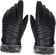 [COLLBATH] Winter Touchscreen Gloves for Outdoor Activities Warm and Thickened Exercise Gloves for Riding Cycling Hiking Black