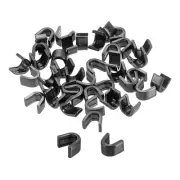 80Pcs Zipper Slider Retainers, #8 U Shape Top Stoppers, Metallic Black
