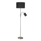 Cylinya Mother Child Floor Lamp Light Chrome Base Drum Shade Black