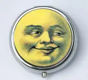Smiling Full Moon PILL CASE pillbox pill holder retro hipster