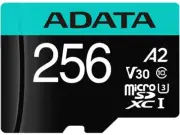 ADATA 256GB Premier Pro microSDXC UHS-I U3 Class 10 V30 A2 Memory Card with SD