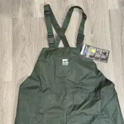 Viking Open Road Bib Men's Medium Green Rip-Stop 150D Rain Suit Pants Overalls