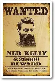 Ned Kelly Wanted Sticker 150mm Water & Fade Proof Vinyl Aussie Pride