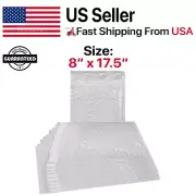 8" x 17.5" Bubble Pouches Bags Clear Self Seal Protective Cushioning Wrap 8x17