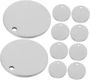 INOOMP 10pcs Stainless Steel Dog Tag Blanks Tags Stamping Blanks Stamping Key Labels Puppy Stainless Steel