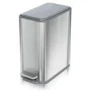 Glad 2.6 Gal. Stainless Steel Step on Metal Household Trash Can