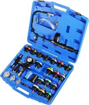 28pcs Radiator Pressure Tester Coolant Purge Refill Vacuum Cooling System Kit Blue/Red