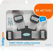 BabyOno Be Active Safety Harness First Steps Child Safety Harness Grey/Pink 6 m+ 1 pc