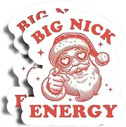 Big Nick Energy Magnets - 5" On Longest Side - Santa Christmas - 2 Pack -Thick Strong Magnet - Bumper Magnets for Fridge, Toolbox, Cars - Made in USA - PLDFMAG1654