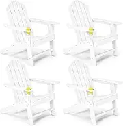 CVBFDB 4 Piece Patio Dining Chairs Stackable Removable Cushioned Garden Patio