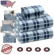 Ultra Soft 4-Piece Flannel Sheet Set - California King, Illusion Check Design