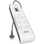 Belkin 6 Outlet Powerboard with 2 USB Ports 2.4A