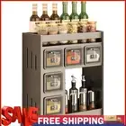3-Tier Kitchen Spice Rack Punch-Free Metal Storage Organizer for Seasoning Jar
