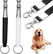 Puspoch Pet 2Pack Dog Whistle, Dog Whistle to Stop Barking Neighbors Dog, Adjustable Ultrasonic Silent Dog Whistle, Professional Recall Dog Training Whistles, with Lanyard