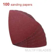 100 Pack: 80 Grit MultiTool Triangular Sanding Sheets - Dremel, Fein, Ridgid +