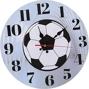 WESIEVYA Silent Wall Watches Football Wall Clock for Living Room Home Office Decor