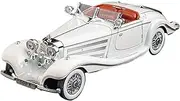 Scale Finished Model Car 1/24 for Mercedes-Benz 500K Luxury Vintage Car Miniature Metal Model Car Die-cast Pull-back Vehicles Miniature Replica Car(Yellow)