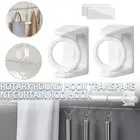 Holder Self Adhesive Curtain Rod Bracket No Drilling Rotatable Pole Hook Holder