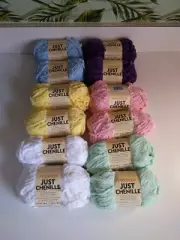 12 Skeins Premier Just Chenille Chunky Yarn ,Multi- Colors