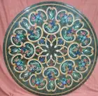 Breakfast Table for Home Unique Art Inlay Work Green Marble Dining Table Top
