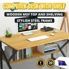 Fora Desk Wood & Metal Shelf Computer Workstation Study Table Home Office 2 Size