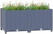 Raised Garden Bed, Elevated Planter Box Plant Container 80x40x38 cm Polypropylene
