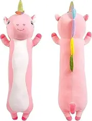 Long Soft Cute Unicorn Stuffed Animal Body Pillow Doll Plush Toys, Stuffed Unicorn Plush, Fluffy Stuffed Unicorns Gifts for Girls Kids Birthday Home Decoration (Light Pink, 110cm/43.3inch)