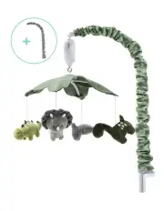 [The Peanutshell] Hanging Musical Mobile Dinosaur Crib in Green