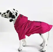 Worderful Dog Raincoat Leisure Waterproof Dog Clothe Adjustable Dog Reflective Raincoat for Small Medium Dogs Cats (Pink, S)