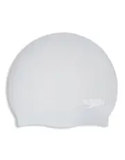 Speedo Long Hair Silicone Swimming Cap Siver/White