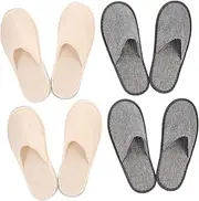 minkissy Travel Essential: 4 Pack Non-slip Slippers Folding Portable Spa Home Use Comfortable for Men Women Easy to Store
