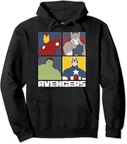 [Marvel] Avengers Assemble IronMan Hulk Thor Cap 4 Box Pullover Hoodie