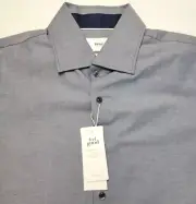 $168 New BRAX Button Front Casual Sport Shirt Hi-Flex Men's MEDIUM M 39/40 Gray